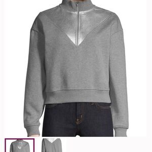 Highline Collective Half Zip Metallic Silver Accent Color block Sweatshirt.